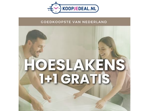 Alle Hoeslakens 1+1 GRATIS