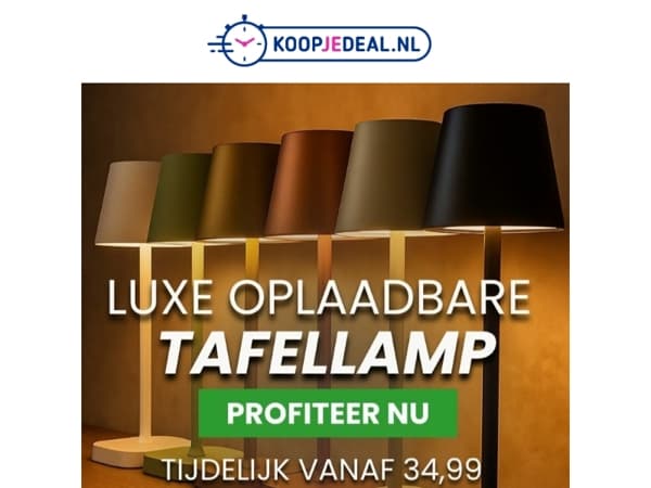 Nieuw: Waterdichte Tafellamp 34,99 💦