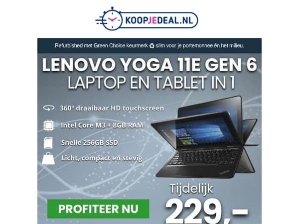 Laptop & Tablet in 1 nu 229,- 😱