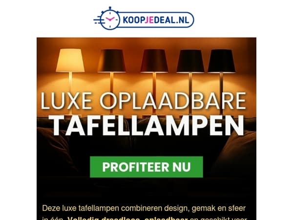 Oplaadbare Tafellampen nu 24,99 💡