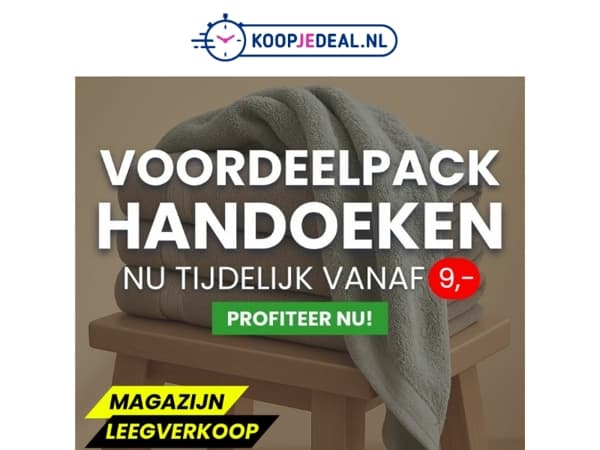 Voordeelpack Handdoeken nu 9,- 🧺