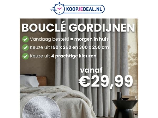Nieuw: Bouclé Gordijnen ✨