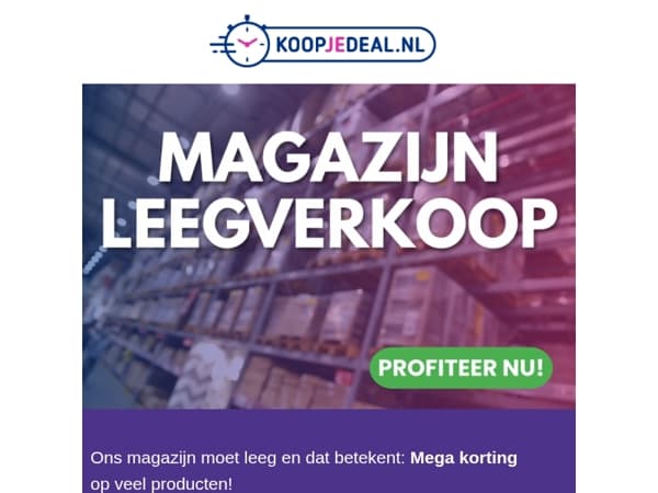 Magazijn Opruiming: Mega Korting❗