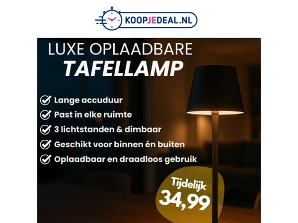 Nieuw: Oplaadbare Tafellamp 💡