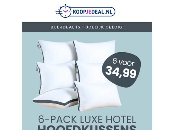 6 Luxe Hotel Kussens nu 34,99 ☁️