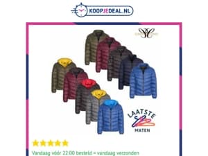 Gewatteerde Herenjas €29,99 ⛈️ | Hoofdkussen Anti-Stress 24,99🪶 |Dekbedovertrek - Hotel Piping 14,99🛏️