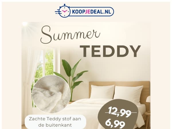 Zomer Dekbedovertrek Teddy 6,99 👀