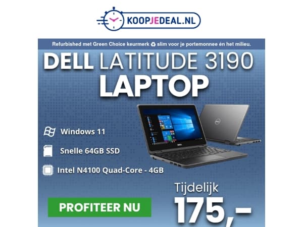 Actie: Dell Laptop Tijdelijk 175,- 💻