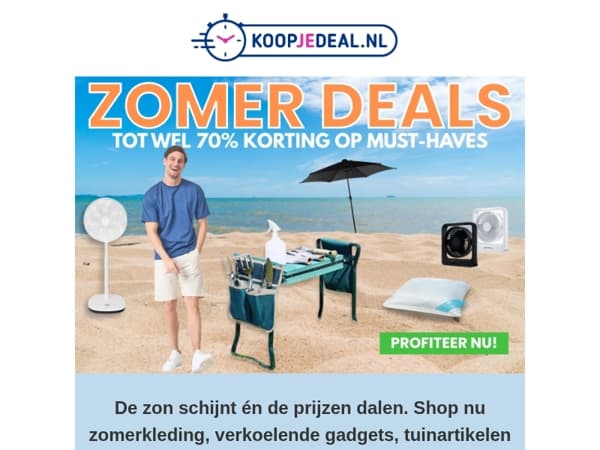 Tot 70% korting op Zomer Deals! ☀️