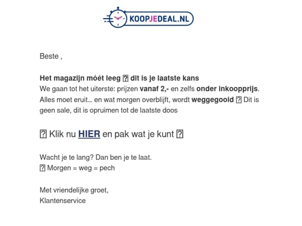We stoppen met de Leegverkoop!