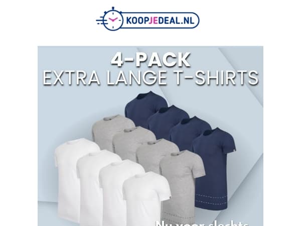 Nu een 4-pack T-Shirts voor 32,99 👕