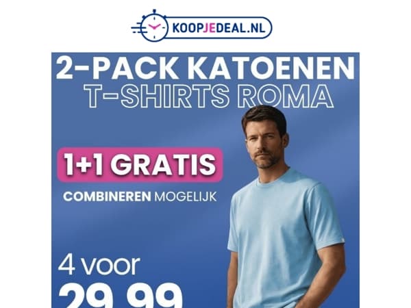4 Katoenen T-shirts Roma nu 29,99 👕