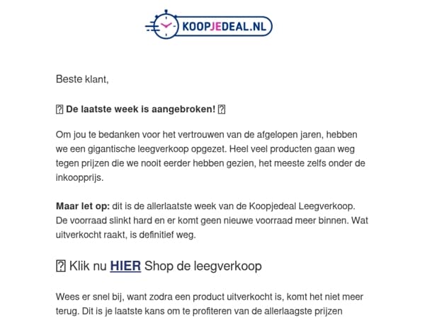 De Laatste week is aangebroken!