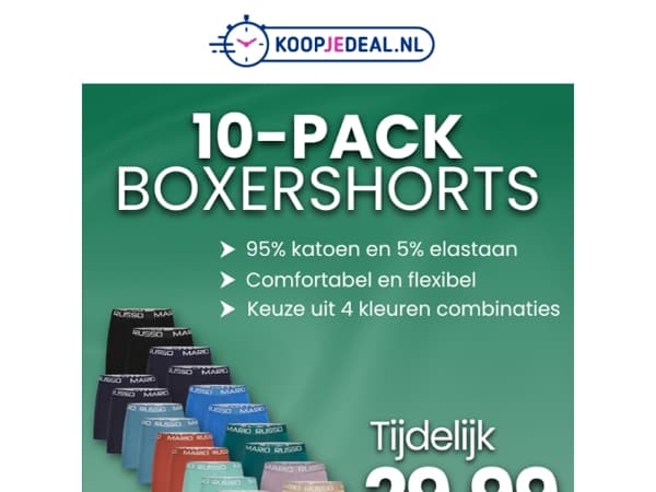 10 Katoenen Boxershorts nu 29,99 🩳