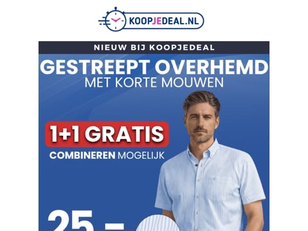 Gestreept Overhemd: 1+1 GRATIS 👔