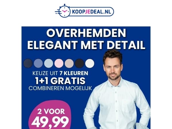 Overhemden nu 1+1 GRATIS 👔