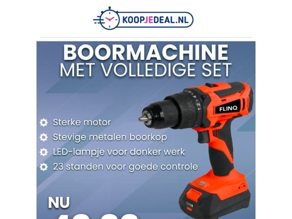 Complete Boormachine set nu 49,99 🔩