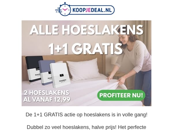 Nu: 2 Hoeslakens, Halve Prijs 😱