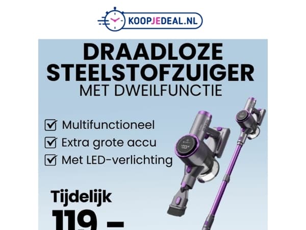 Stofzuiger, Kruimeldief & Dweil in 1!