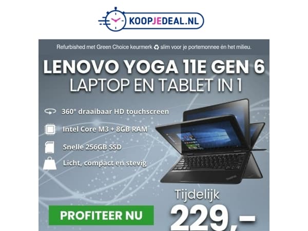 Laptop & Tablet in 1 voor 229,- 💥