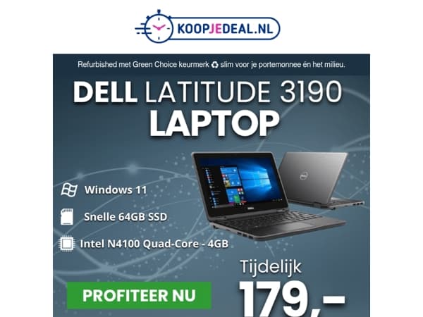 Nieuwe Dell Laptop nu 179,- 💻