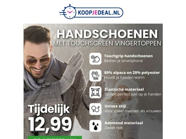 Nieuw: Touch Handschoenen 12,99 🧤