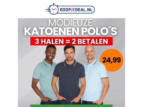 Katoenen Polo's: 3e GRATIS 👕