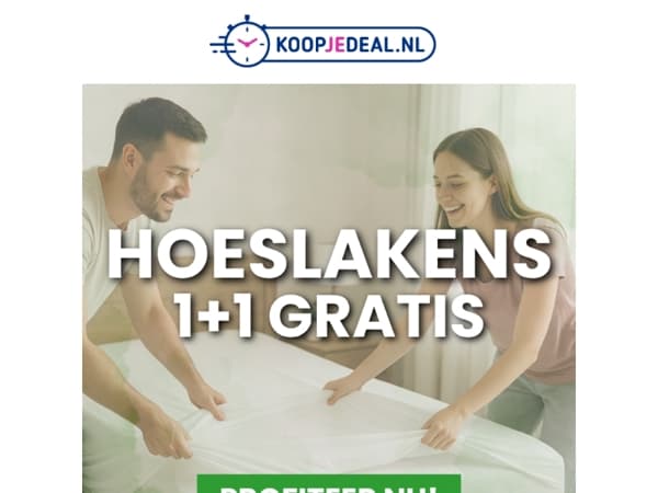 Weg = Weg! Hoeslakens 1+1 GRATIS