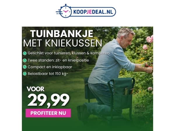Inklapbaar Tuinierbankje nu 29,99 🍃
