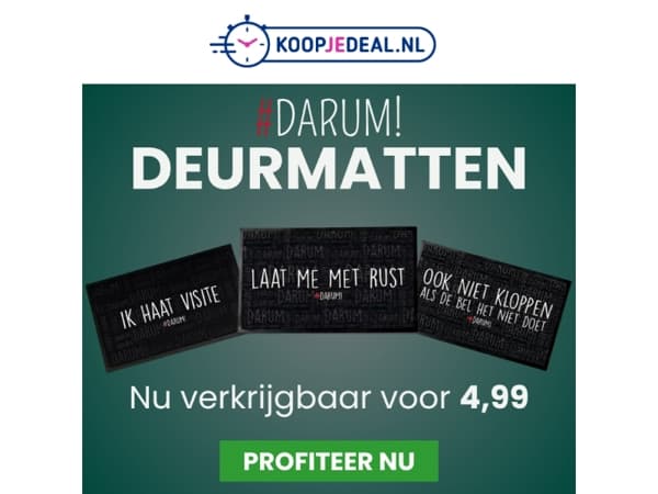 #Darum Deurmatten nu 4,99!