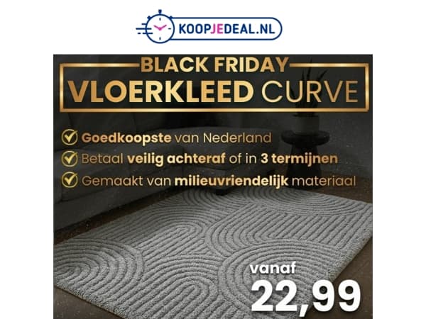 Hoogpolig Vloerkleed Curve nu 22,99 🤯