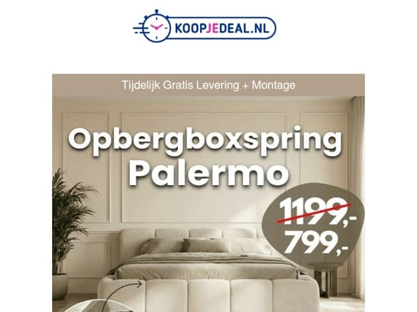 €400 Korting op een Boxspring met Opbergruimte?