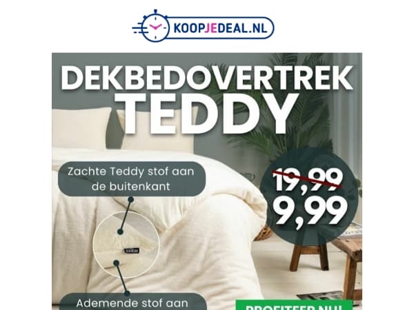 Dekbedovertrek Teddy nu 9,99 🧸 -70%