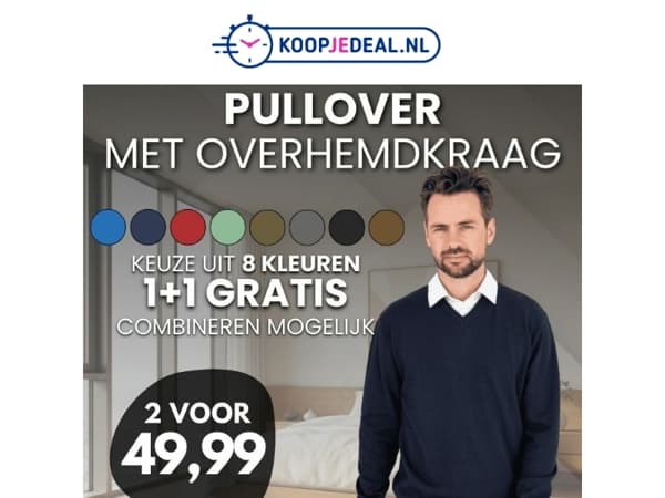 Pullover Overhemdkraag 1+1 GRATIS!
