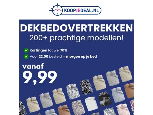 Actie: Dekbedovertrekken voor 9,99 🛏️