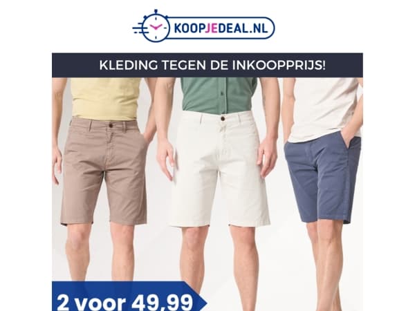 Actie: 2 Chino Korte Broeken €49,99 🩳