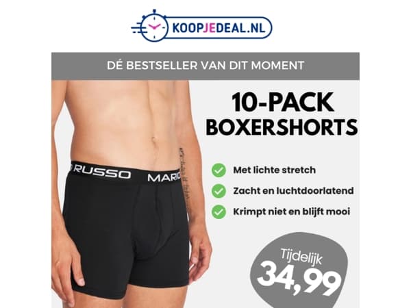 10-PACK Boxershorts €34,99 🤑