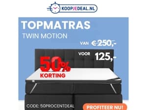 50% KORTING: Topmatras Twin Motion