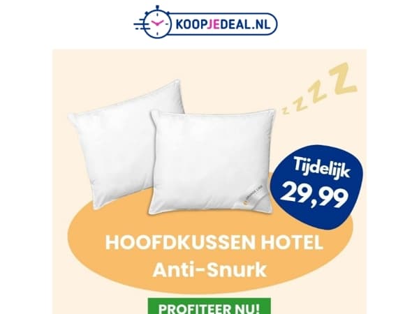 Hoofdkussen Hotel - Anti-Snurk 😴