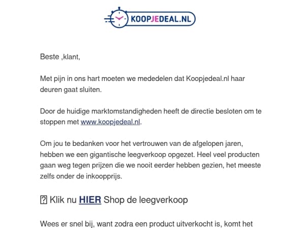 Koopjedeal Gaat Stoppen...