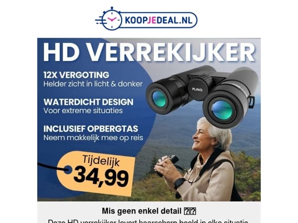 Nieuw: HD Verrekijker voor 34,99 🔎