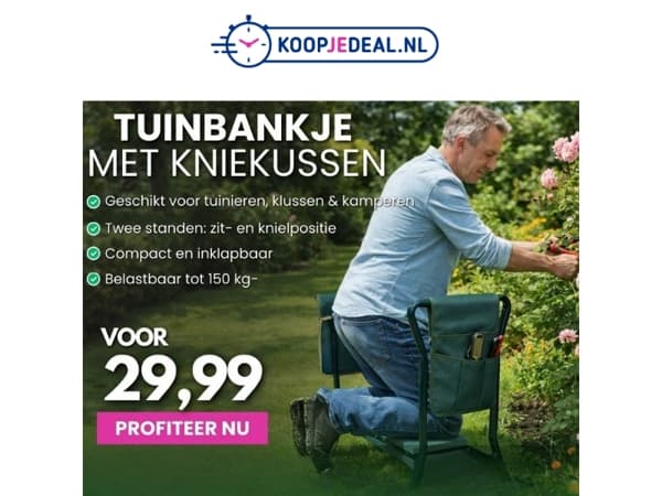 Inklapbaar Tuinierbankje nu 29,99!