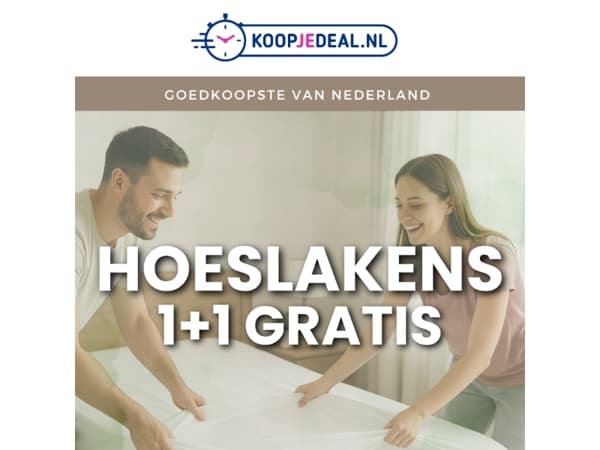 Alle Hoeslakens 1+1 GRATIS