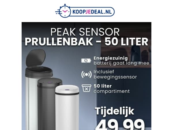 Laatste Kans: Prullenbak 50L nu 49,99 ⏰