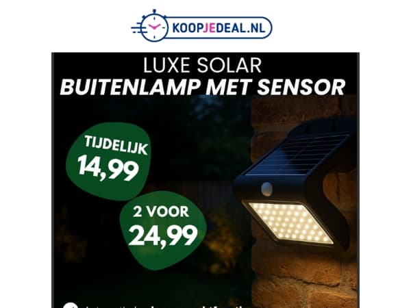 Zonne-Energie Lampen vanaf 14,99 💡