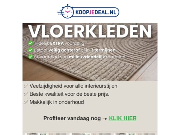 Actie: Vloerkleden vanaf 24,99 🤯