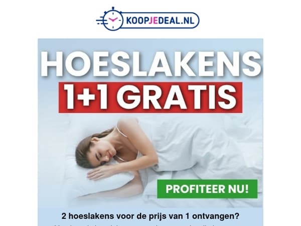 Hoeslakens 1+1 GRATIS 🌙 2 voor 12,99