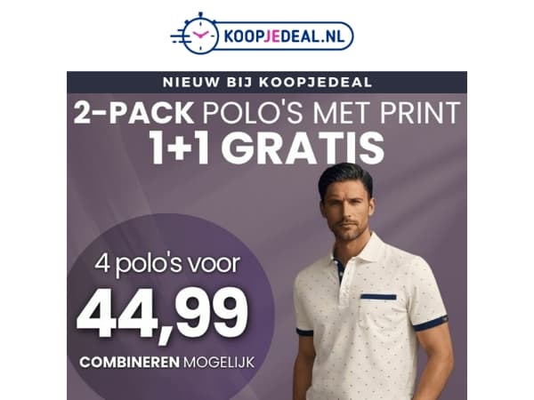 Nu: 4 Polo's met Print voor 44,99 😱
