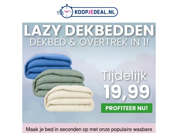 Wasbare Dekbedden tijdelijk 19,99 🤯