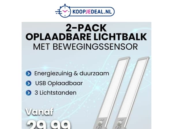 2 Lichtbalken met Sensor nu 29,99 🔆